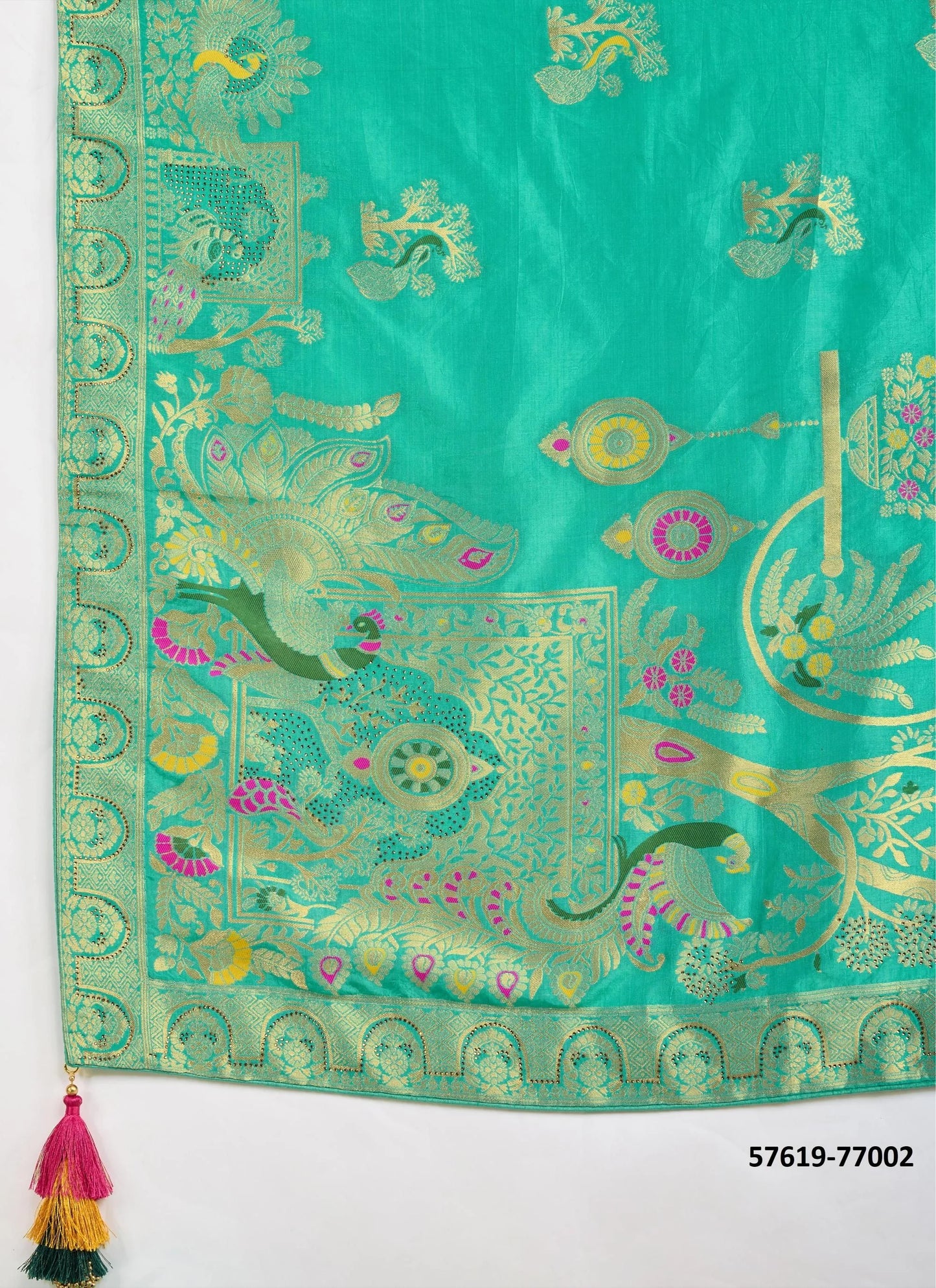 Aqua Pure Woven Dola Silk Saree For Traditional / Religious-Occasions