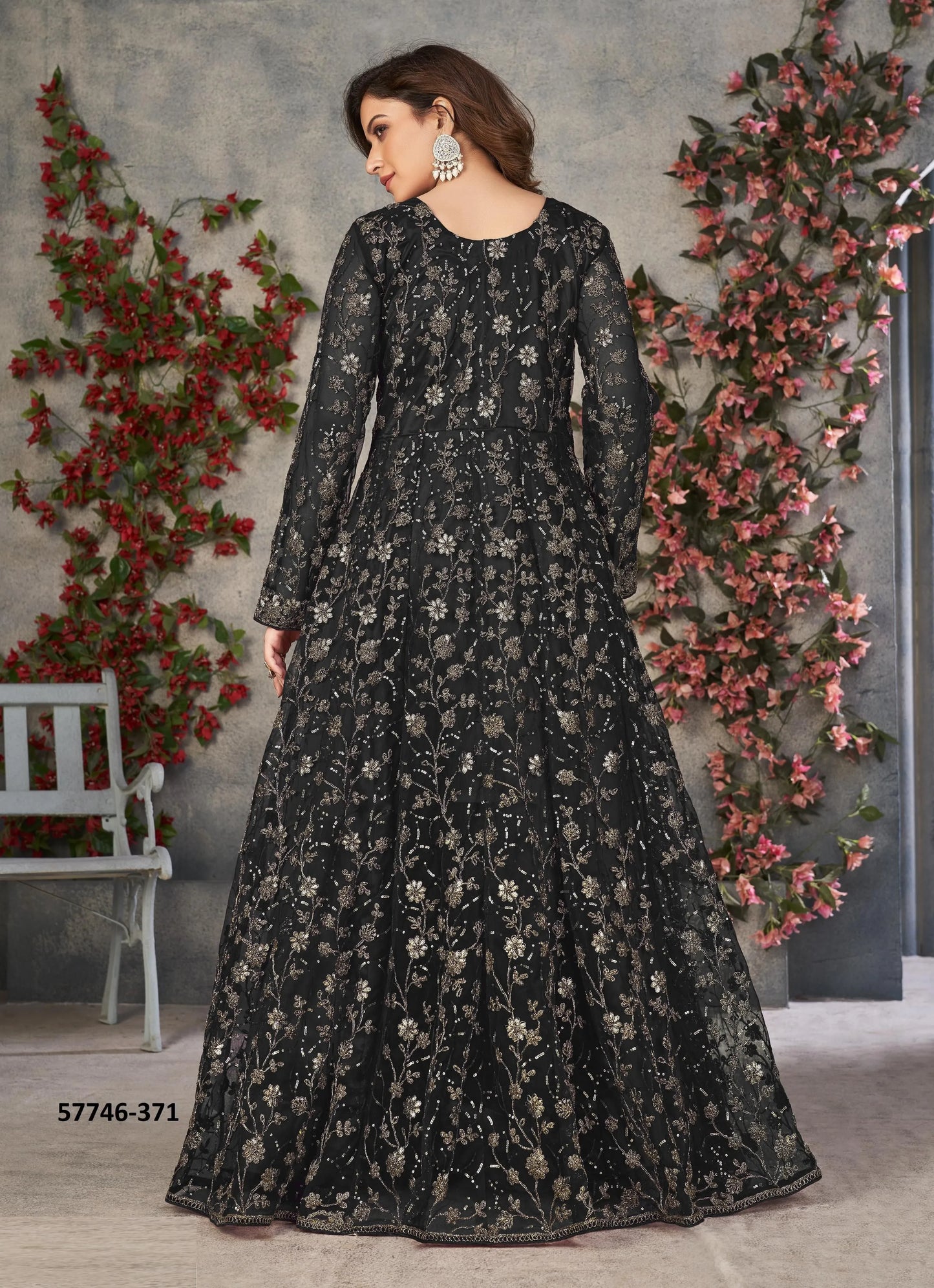 Black Net Embroidered Ramadan-Special Floor-Length Salwar Kameez