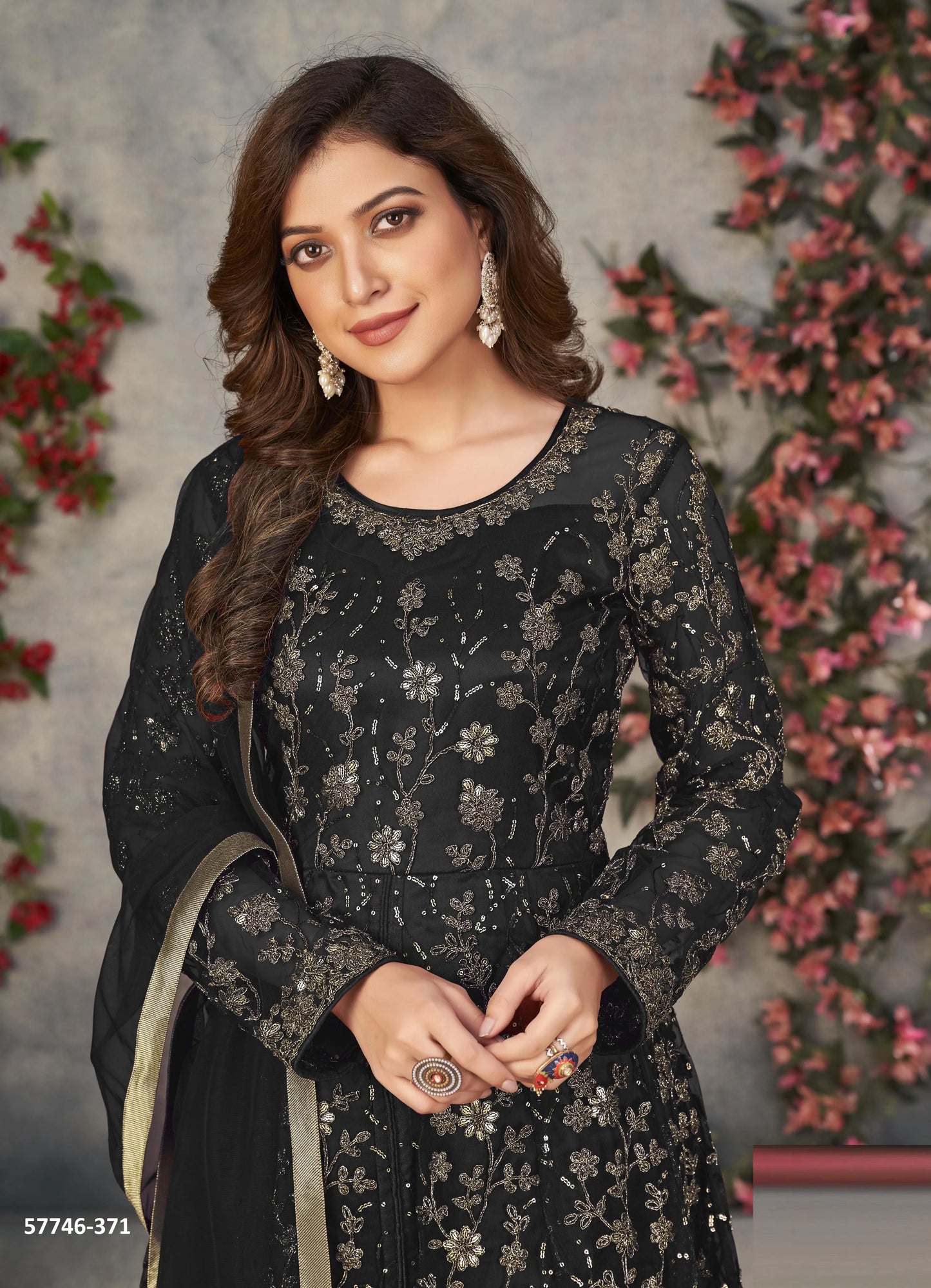 Black Net Embroidered Ramadan-Special Floor-Length Salwar Kameez