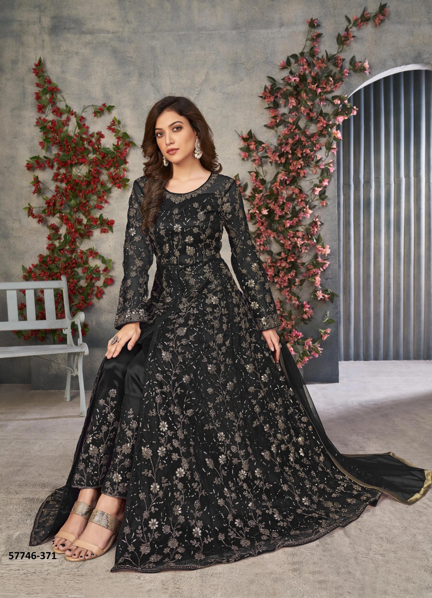 Black Net Embroidered Ramadan-Special Floor-Length Salwar Kameez