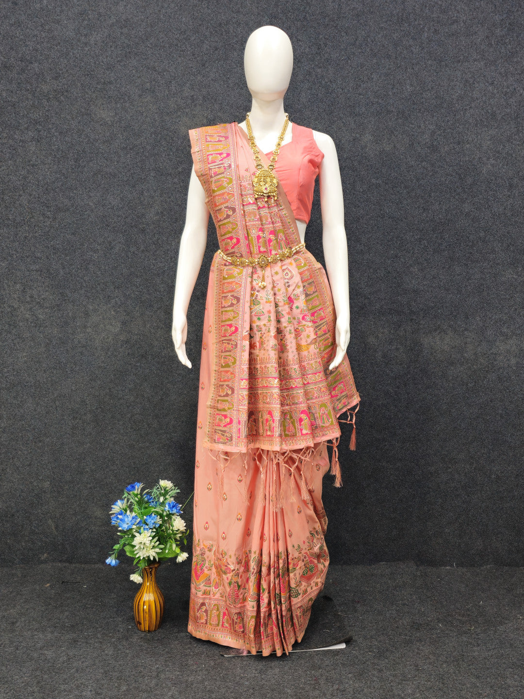 Soft banarasi silk saree with zari weaving work