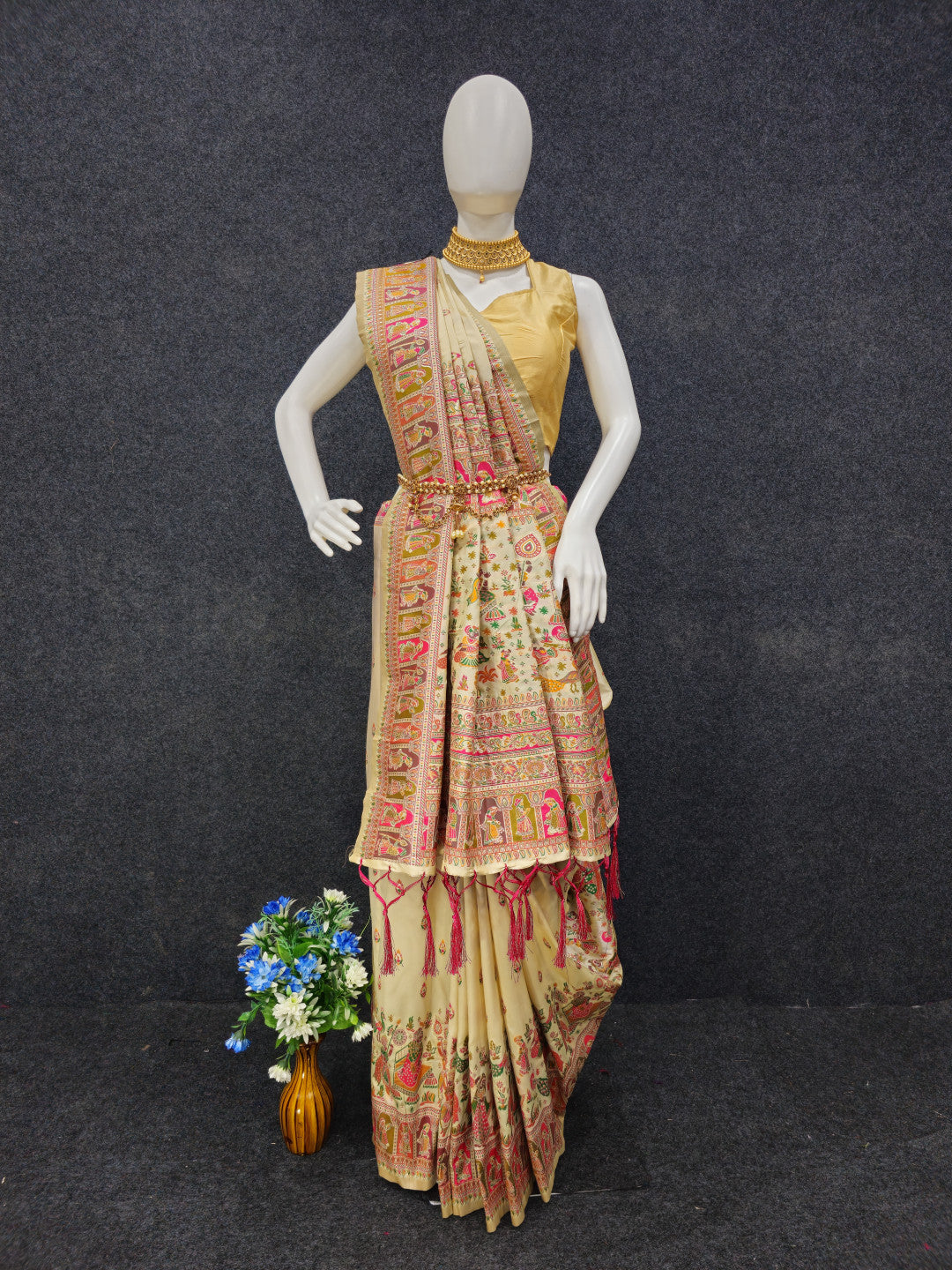 Soft banarasi silk saree with zari weaving work