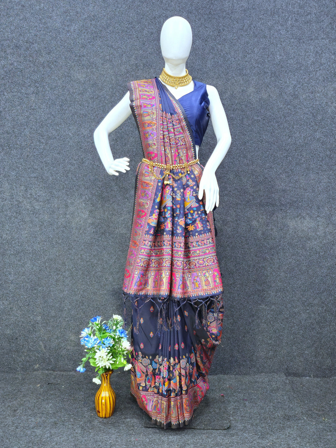 Soft banarasi silk saree with zari weaving work