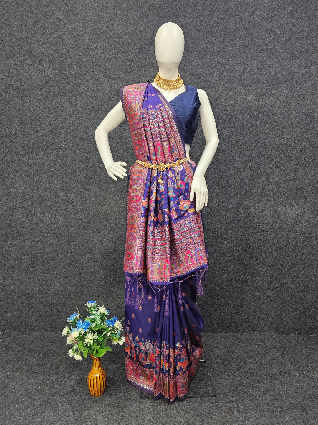 Soft banarasi silk saree with zari weaving work
