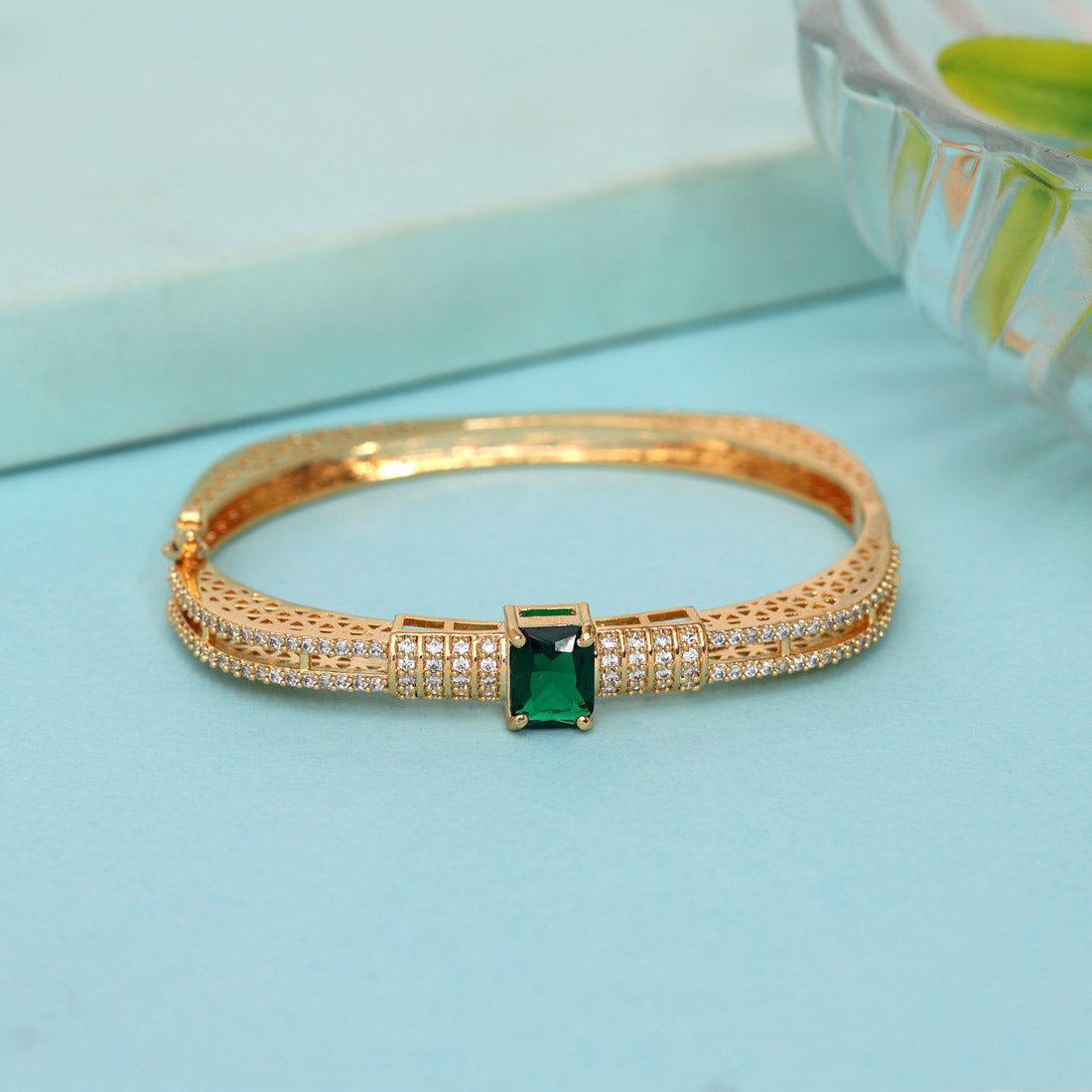 Green Color American Diamond Bracelet
