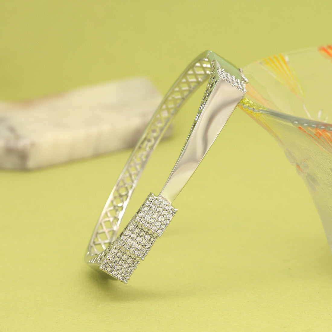 Silver Color American Diamond Bracelet