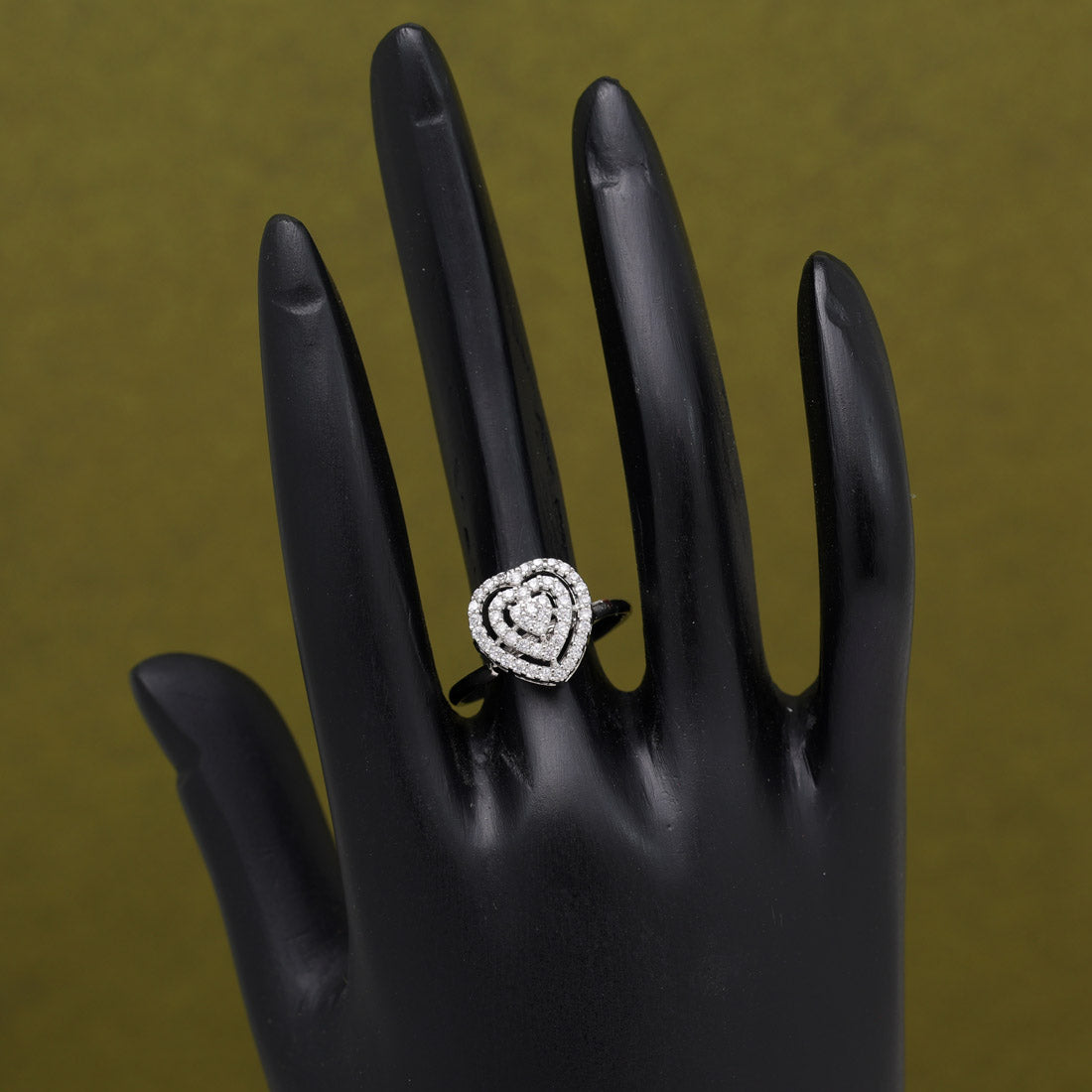Silver Color American Diamond Finger Ring