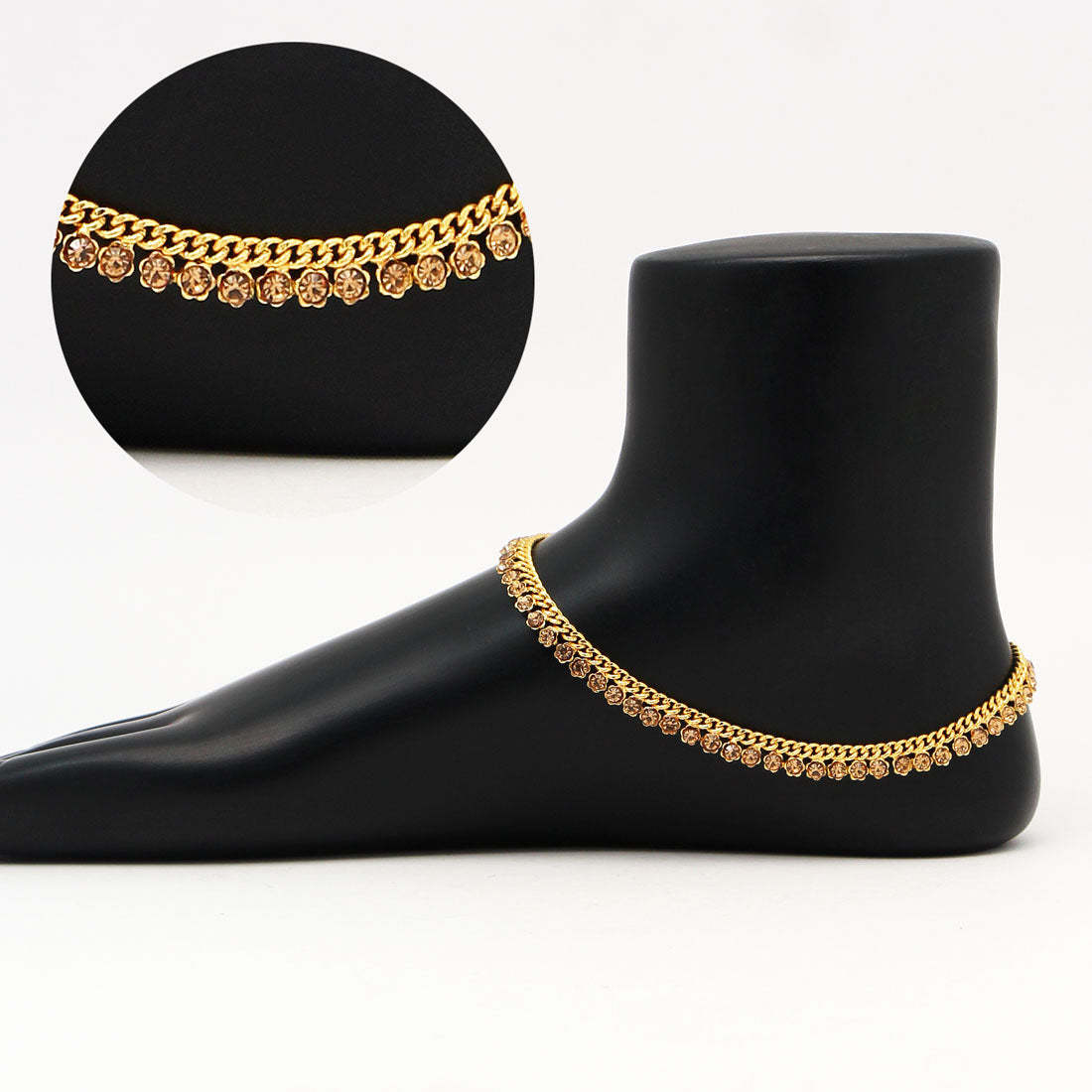 Gold Color Rhinestone Anklets