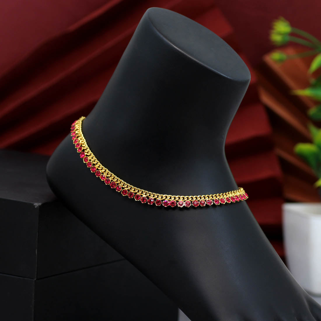 Rani Color Rhinestone Anklets