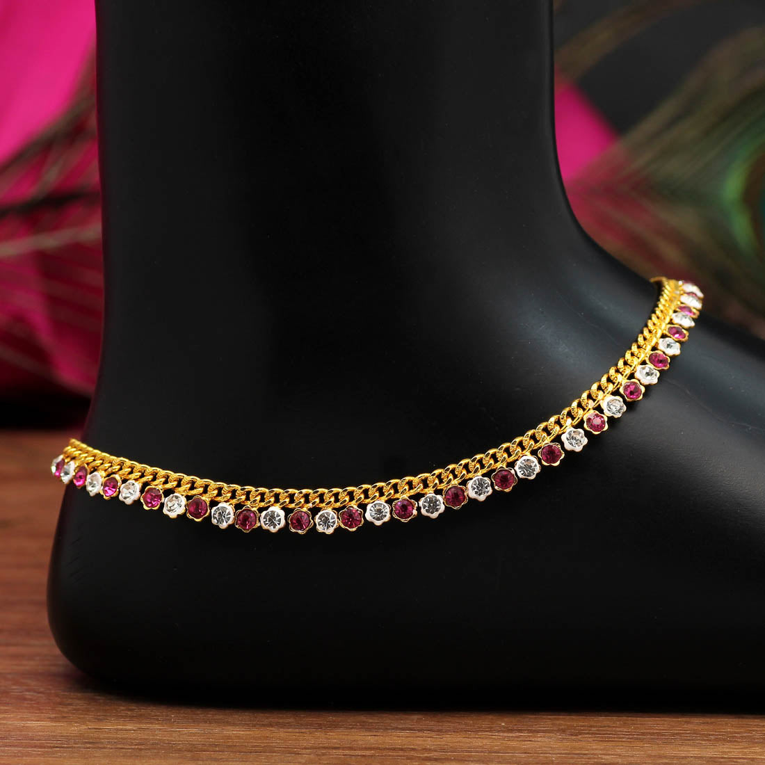 Rani Color Rhinestone Anklets