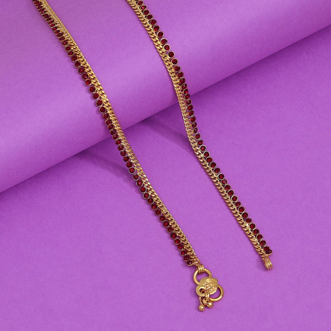 Maroon Color Rhinestone Anklets