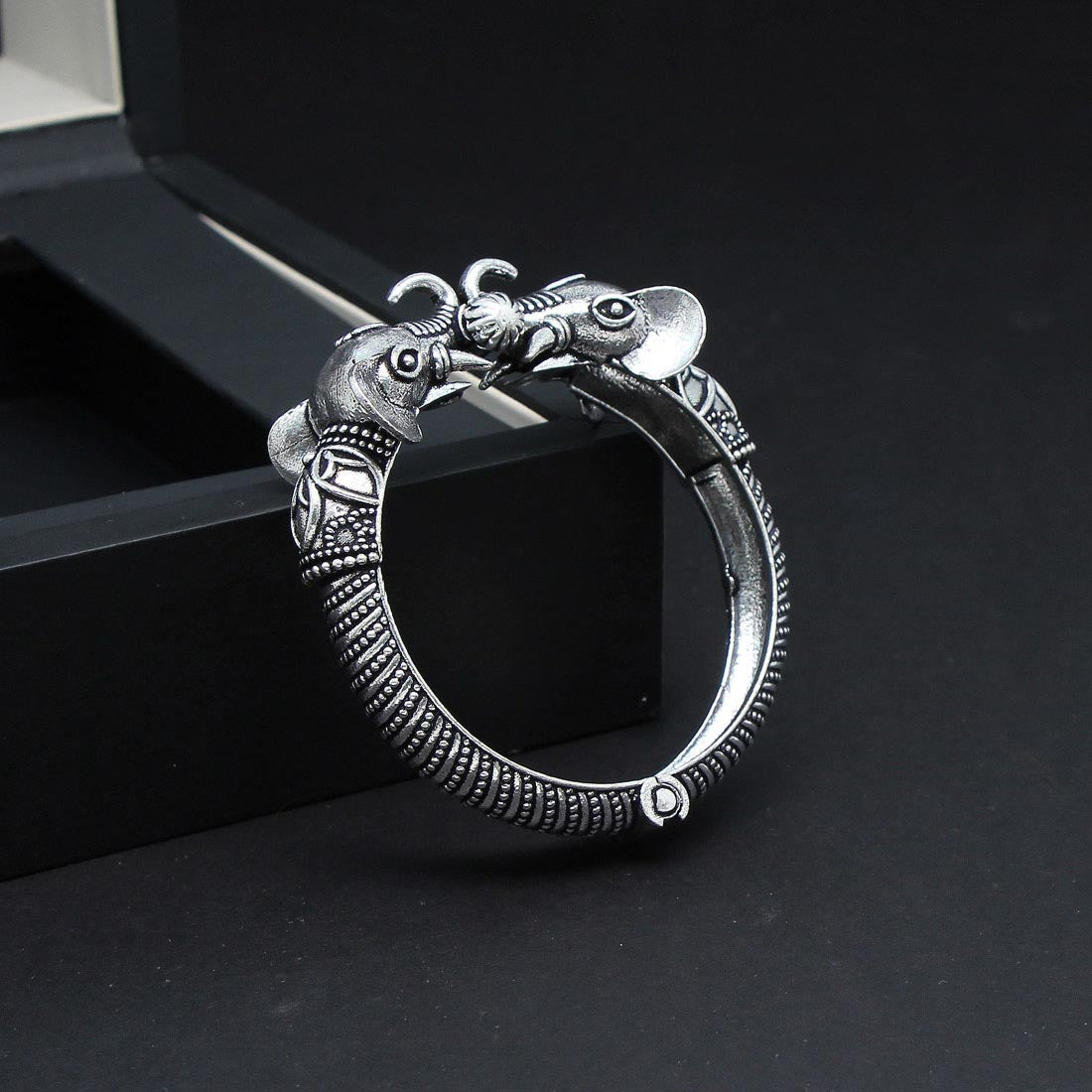 Silver Color Oxidised Bracelet