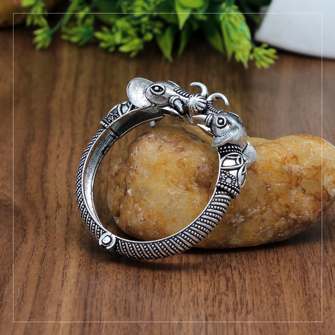 Silver Color Oxidised Bracelet