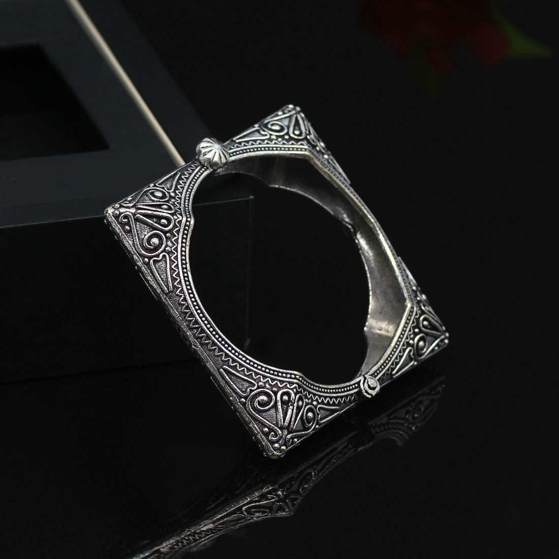 Silver Color Oxidised Bracelet