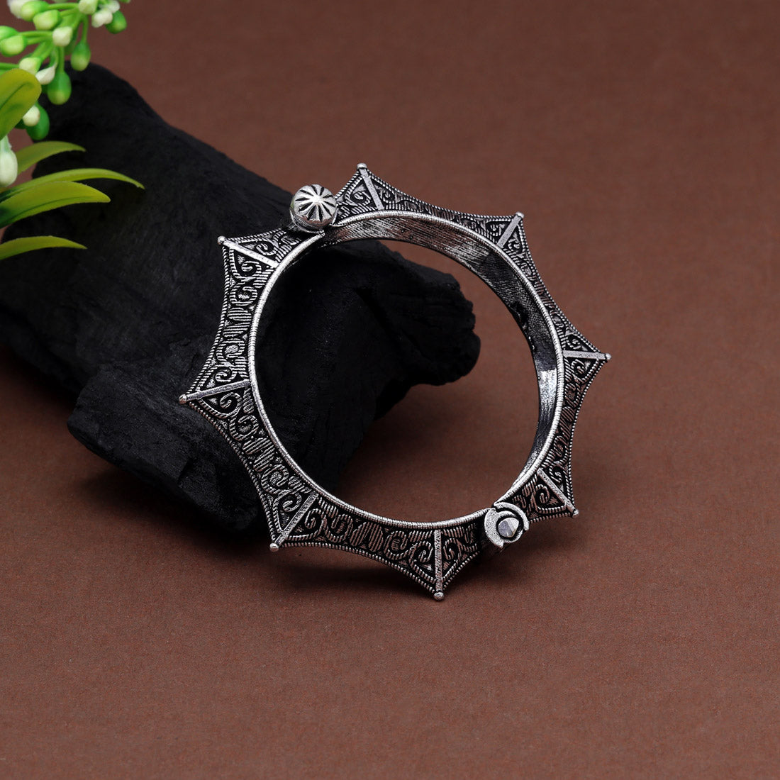 Silver Color Oxidised Bracelet