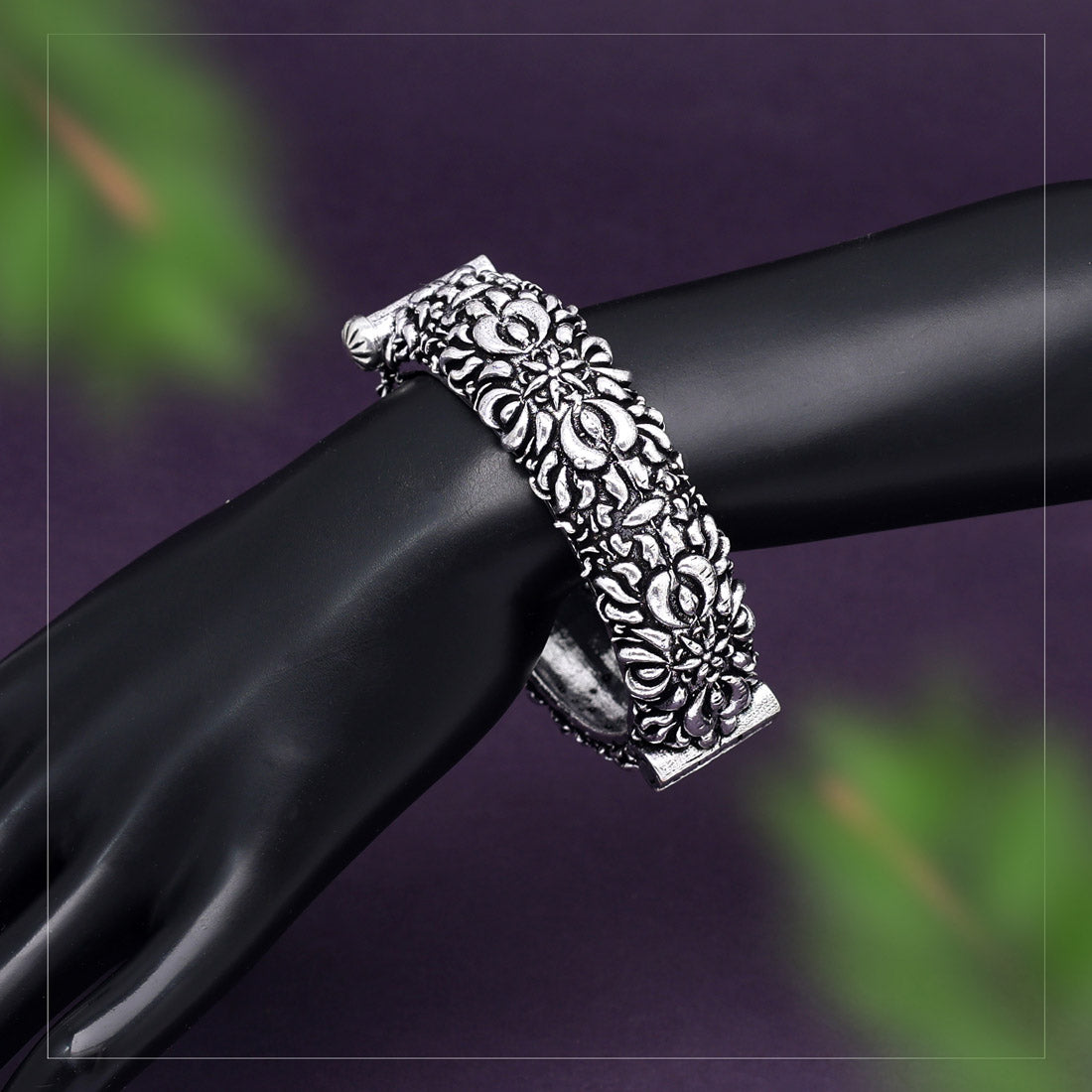 Silver Color Oxidised Bracelet