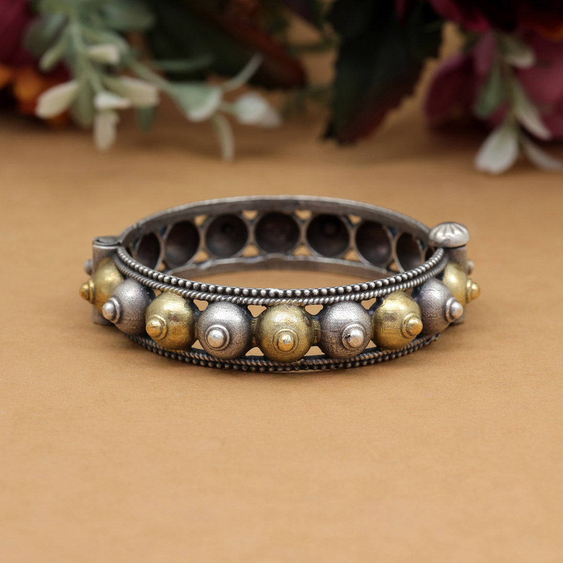 Gold & Silver Color Dual Tone Oxidised Bracelet
