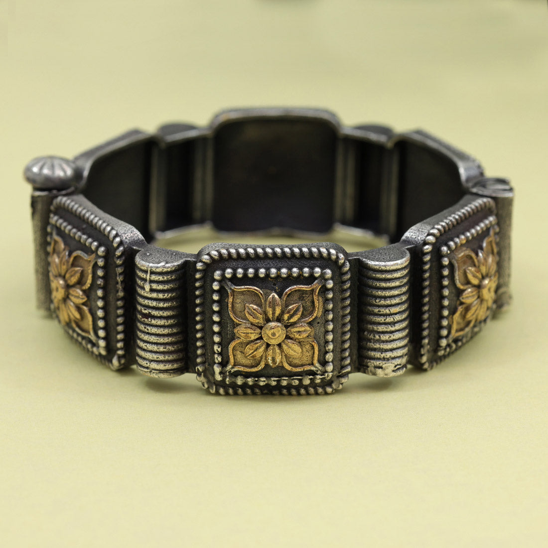Gold & Silver Color Dual Tone Oxidised Bracelet