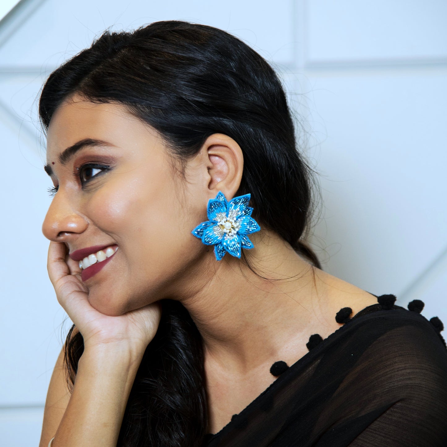 Eternal Bloom Earrings - Blue