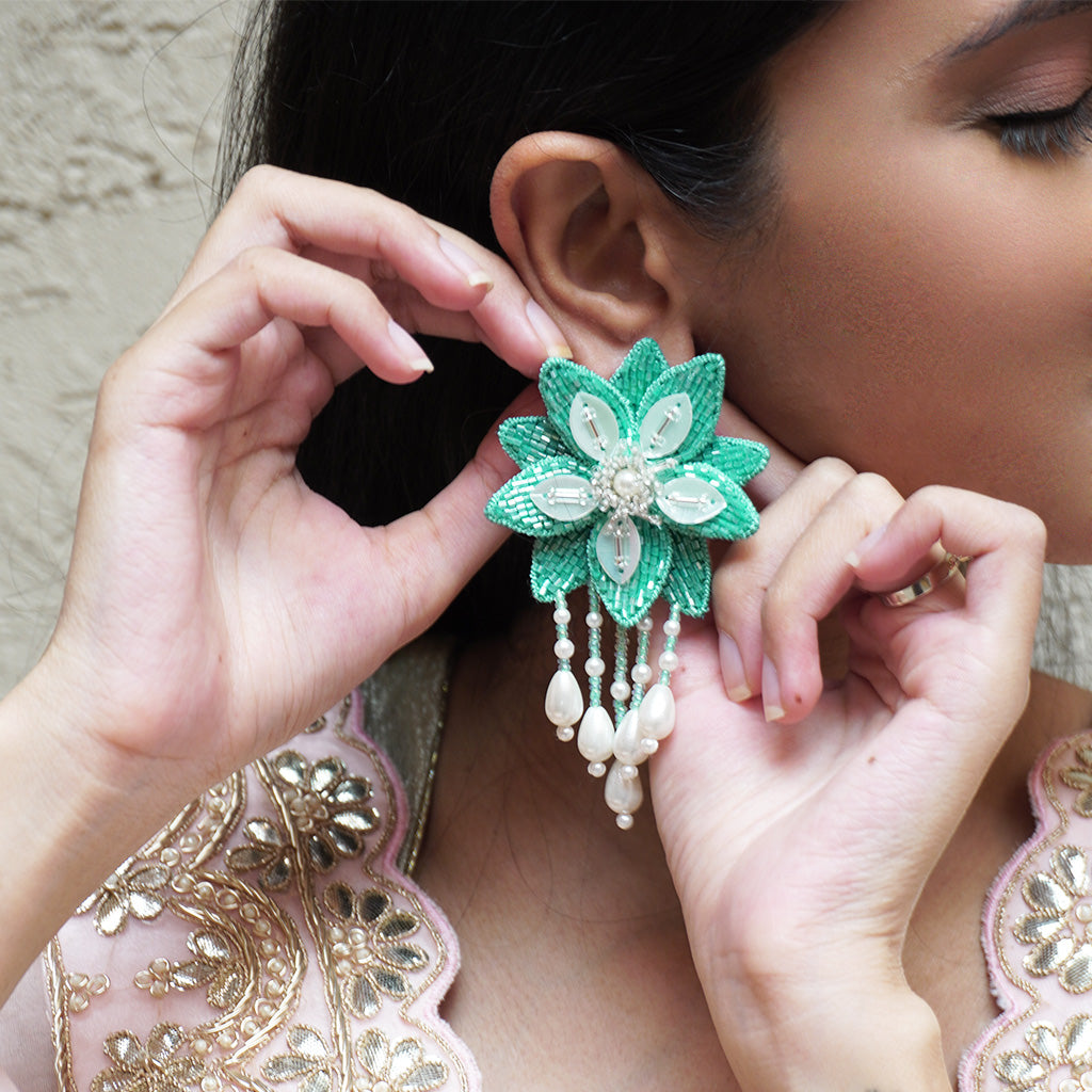 Angelica Earrings - Sea Green