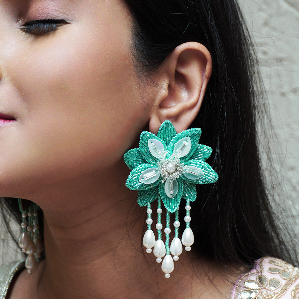 Angelica Earrings - Sea Green