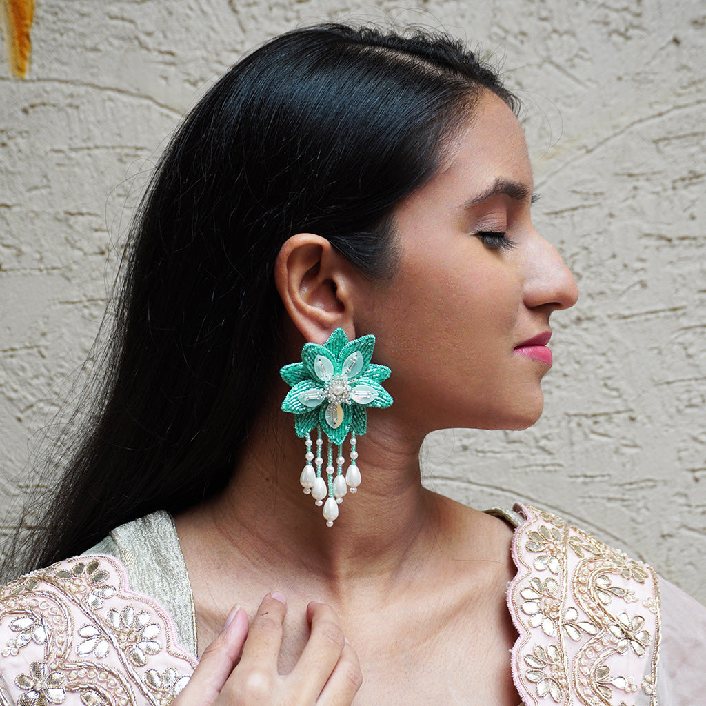 Angelica Earrings - Sea Green