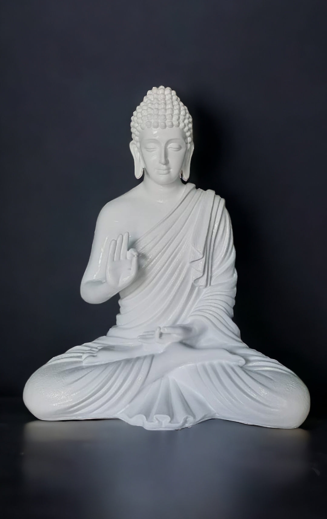 2 Feet White Buddha