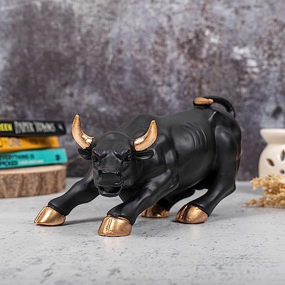 Share market bull, (Black)