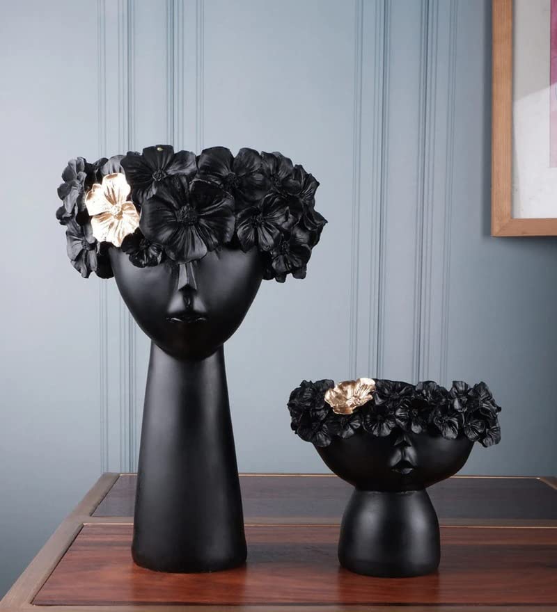 Black lady Flower Pot