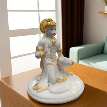 Sitting White Hanuman