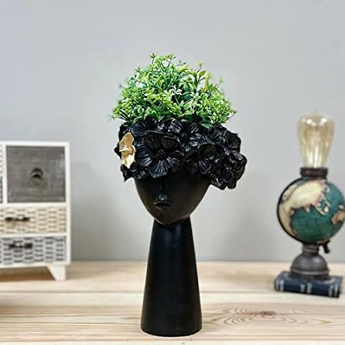Black lady Flower Pot