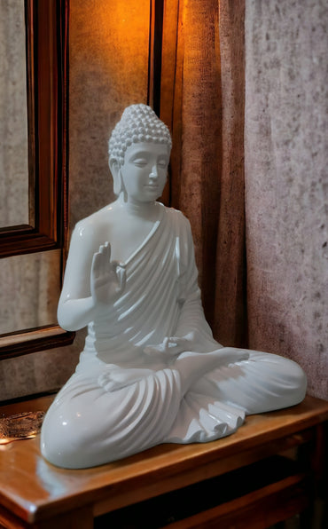 2 Feet White Buddha