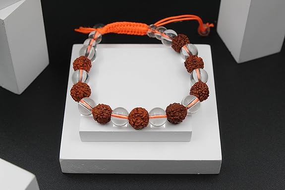 Rudraksh+Crystal+Dhaga Bracelet
