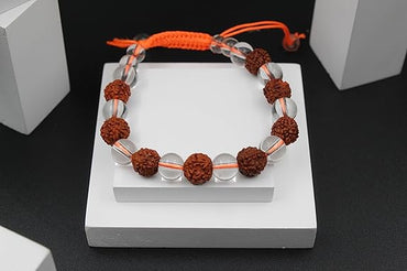 Rudraksh+Crystal+Dhaga Bracelet