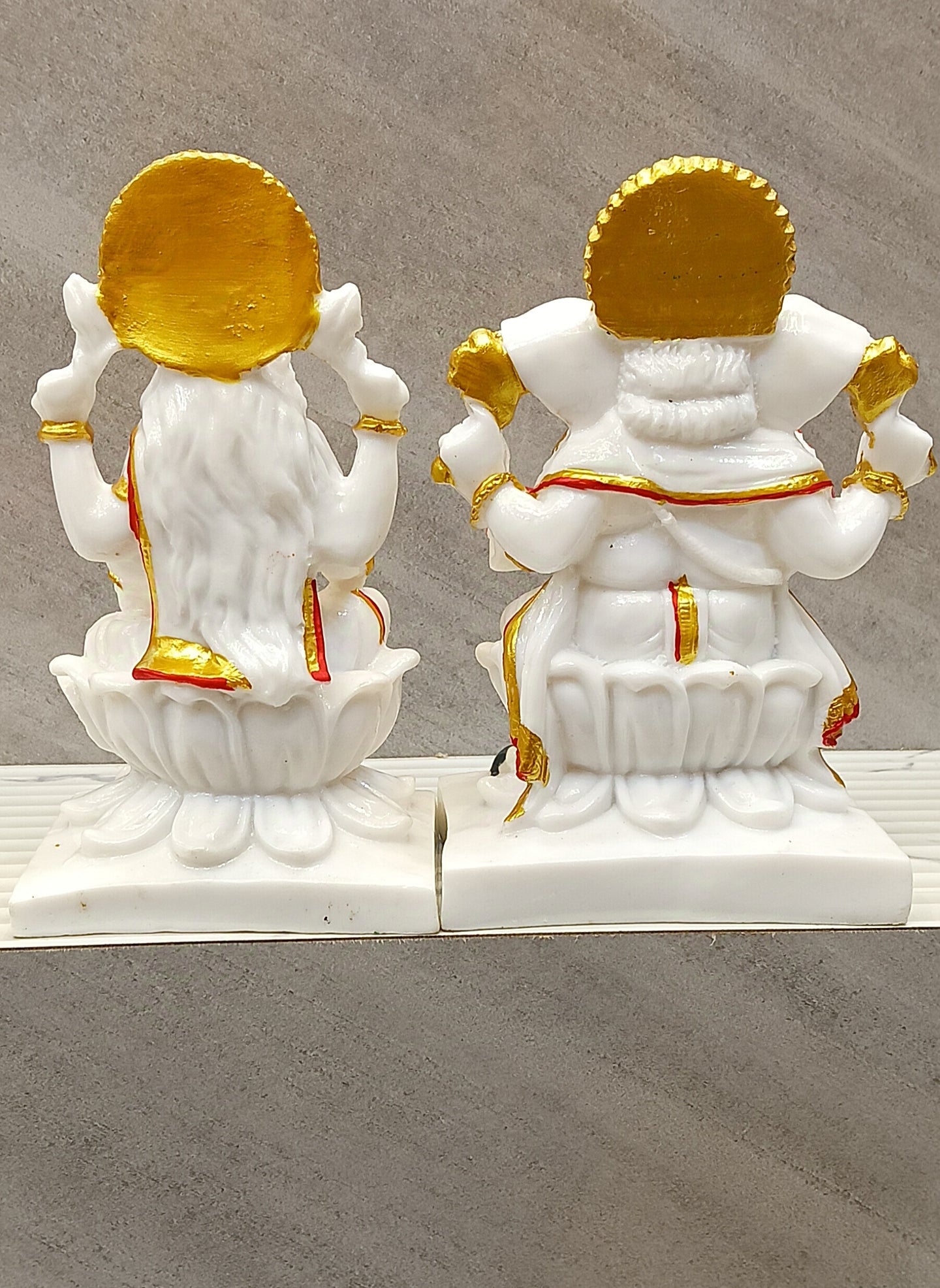 Lakshmi & Ganesha Marble Idol Set