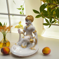 Sitting White Hanuman