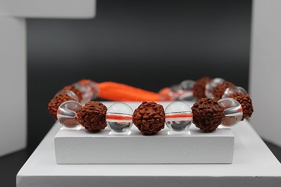 Rudraksh+Crystal+Dhaga Bracelet