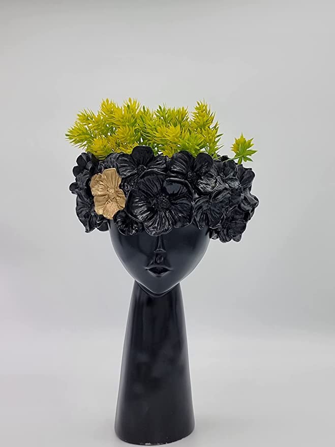Black lady Flower Pot