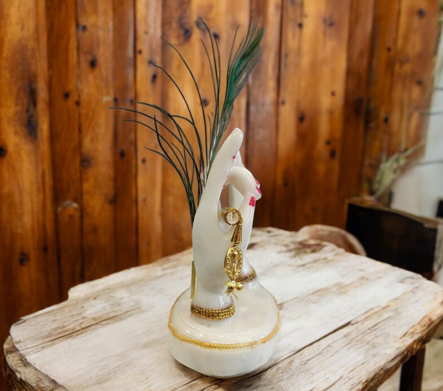 White Krishna Hand