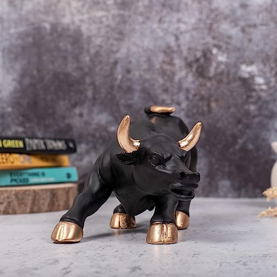 Share market bull, (Black)