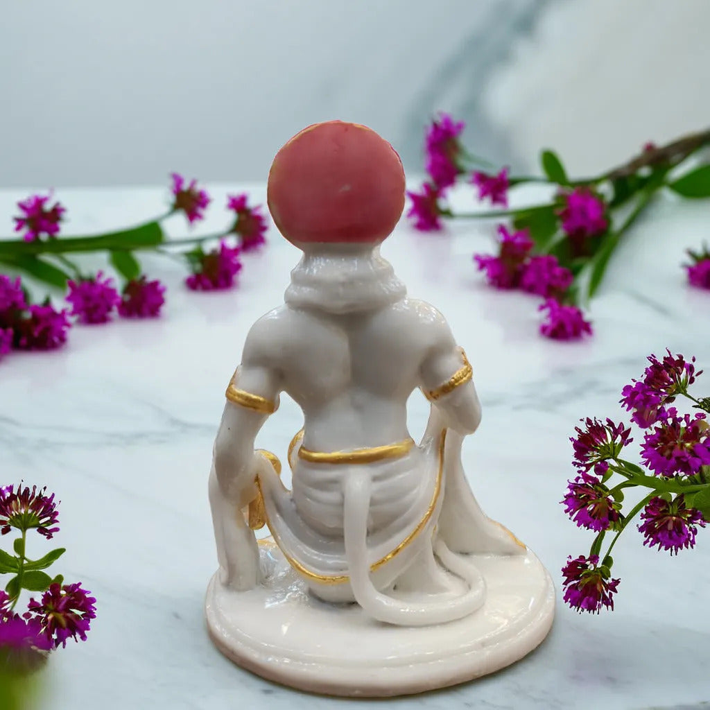 Sitting White Hanuman