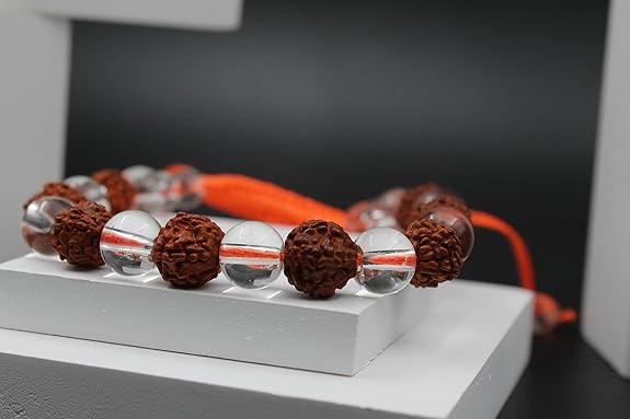 Rudraksh+Crystal+Dhaga Bracelet