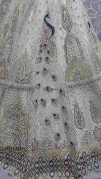 White Net Handworked Wedding-Wear Bridal Lehenga Choli