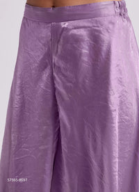 Lavender and Light Green Pure Organza Handworked Wedding-Wear Readymade Designer Fusion Outfit