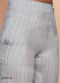 White Muslin Silk Printed Party-Wear Readymade Designer Fusion Outfit