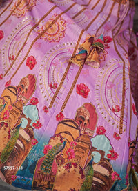 Pink Art Silk Handworked Wedding-Wear Traditional Lehenga Choli