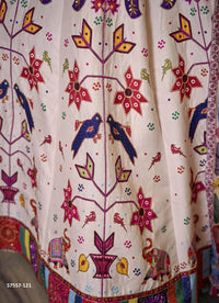 Off White Art Silk Handworked Wedding-Wear Traditional Lehenga Choli