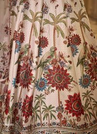 Light Beige Art Silk Handworked Wedding-Wear Traditional Lehenga Choli