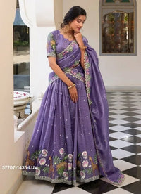 Lavender Crush Silk Embroidered Party-Wear Stylish Lehenga Choli