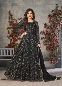Black Net Embroidered Ramadan-Special Floor-Length Salwar Kameez